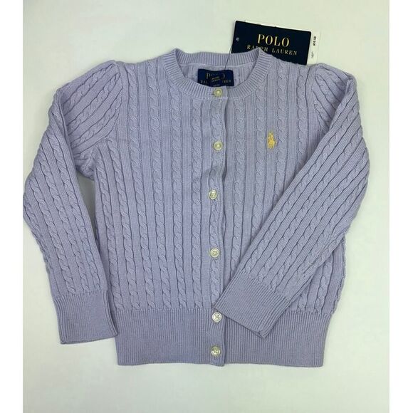 Polo Ralph Lauren Girls Lavender Sweater with Yellow Icon 4/4T - Picture 2 of 6